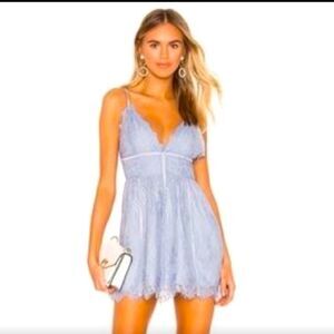 Revolve Superdown Scalloped Hem Lilac Mini Dress
